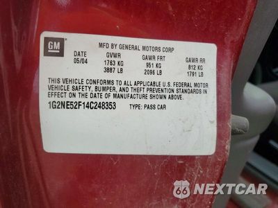 Zdjęcie 12 z 12 samochodu: 2004 PONTIAC GRAND AM SE VIN:1G2NE52F14C248353 - miniatura