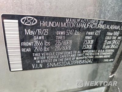 Zdjęcie 13 z 13 samochodu: 2023 HYUNDAI SANTA FE SEL VIN:5NMS2DAJ7PH585042 - miniatura