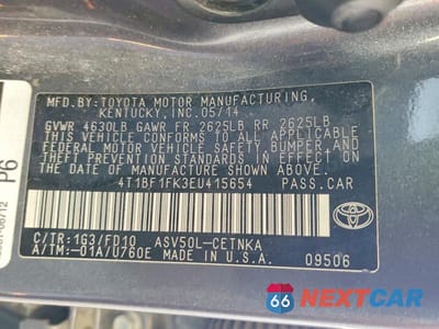Zdjęcie 13 z 13 samochodu: 2014 TOYOTA CAMRY LE VIN:4T1BF1FK3EU415654 - miniatura