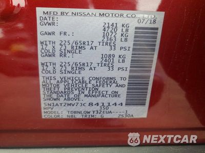 Zdjęcie 14 z 14 samochodu: 2018 NISSAN ROGUE SV VIN:5N1AT2MV7JC841144 - miniatura