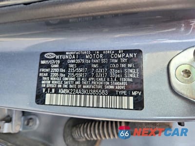 Zdjęcie 13 z 13 samochodu: 2019 HYUNDAI KONA SEL VIN:KM8K22AA3KU385583 - miniatura