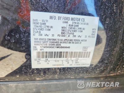 Zdjęcie 13 z 13 samochodu: 2021 FORD EXPLORER ST VIN:1FM5K8GC1MGB60640 - miniatura