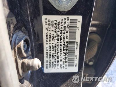Zdjęcie 12 z 12 samochodu: 2017 HONDA CIVIC LX VIN:19XFC2F59HE043237 - miniatura