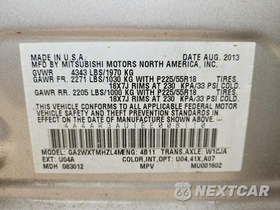 Zdjęcie 13 z 13 samochodu: 2014 MITSUBISHI OUTLANDER SPORT ES VIN:4A4AR3AU1EE008110 - miniatura