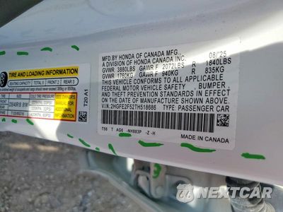 Zdjęcie 12 z 12 samochodu: 2026 HONDA CIVIC SPORT VIN:2HGFE2F52TH518686 - miniatura