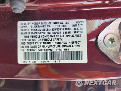 Zdjęcie 13 z 13 samochodu: 2019 HONDA CR-V EX VIN:7FARW1H59KE018212 - miniatura