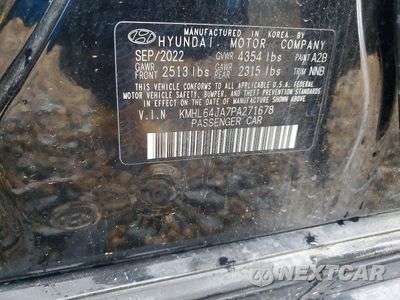 Zdjęcie 12 z 12 samochodu: 2023 HYUNDAI SONATA SEL VIN:KMHL64JA7PA271678 - miniatura