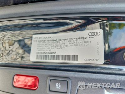 Zdjęcie 12 z 12 samochodu: 2017 AUDI A4 ULTRA PREMIUM VIN:WAUGMAF47HN048545 - miniatura