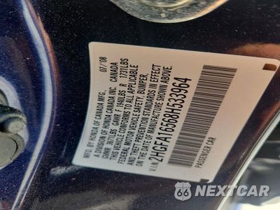 Zdjęcie 12 z 12 samochodu: 2008 HONDA CIVIC LX VIN:2HGFA16568H533964 - miniatura
