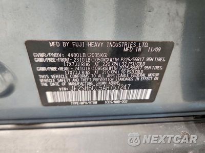 Zdjęcie 13 z 13 samochodu: 2010 SUBARU FORESTER 2.5X PREMIUM VIN:JF2SH6CC5AH757247 - miniatura