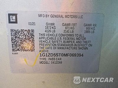 Zdjęcie 12 z 13 samochodu: 2021 CHEVROLET MALIBU LT VIN:1G1ZD5ST0MF069394 - miniatura