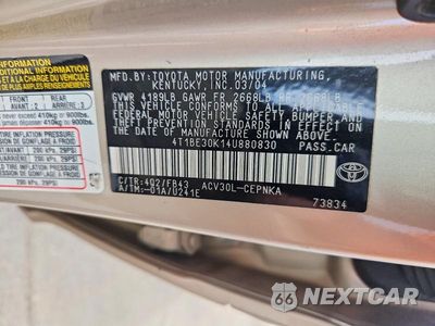 Zdjęcie 12 z 12 samochodu: 2004 TOYOTA CAMRY LE VIN:4T1BE30K14U880830 - miniatura