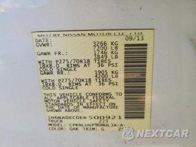 Zdjęcie 12 z 12 samochodu: 2014 NISSAN TITAN PRO-4X VIN:1N6BA0EC0EN500921 - miniatura