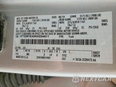 Zdjęcie 13 z 13 samochodu: 2019 FORD F150 SUPERCREW VIN:1FTEW1E45KKE64611 - miniatura