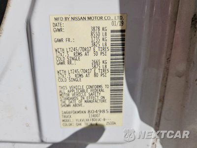 Zdjęcie 12 z 12 samochodu: 2019 NISSAN NV 1500 SV VIN:1N6BF0KM9KN804985 - miniatura