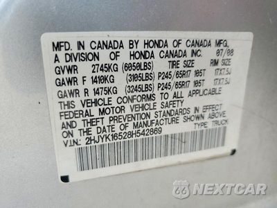 Zdjęcie 25 z 26 samochodu: 2008 HONDA RIDGELINE RTL VIN:2HJYK16528H542869 - miniatura