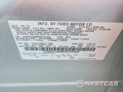 Zdjęcie 13 z 13 samochodu: 2014 FORD FLEX SE VIN:2FMGK5B88EBD39468 - miniatura