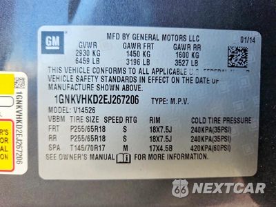 Zdjęcie 13 z 13 samochodu: 2014 CHEVROLET TRAVERSE LT VIN:1GNKVHKD2EJ267206 - miniatura