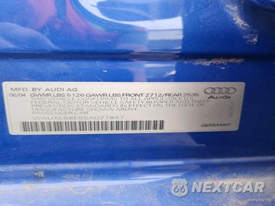 Zdjęcie 13 z 13 samochodu: 2005 AUDI S4 AVANT QUATTRO VIN:WAUXL68E55A027847 - miniatura