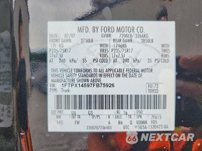 Zdjęcie 12 z 12 samochodu: 2007 FORD F150 VIN:1FTPX14597FB75926 - miniatura