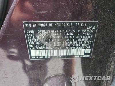 Zdjęcie 12 z 12 samochodu: 2017 HONDA FIT EX VIN:3HGGK5H82HM702671 - miniatura