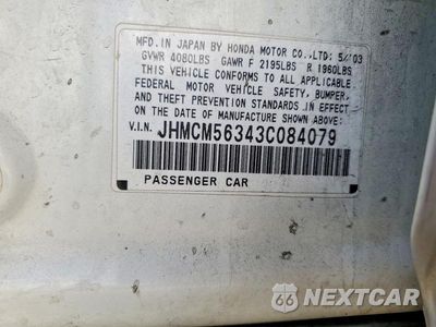 Zdjęcie 12 z 12 samochodu: 2003 HONDA ACCORD LX VIN:JHMCM56343C084079 - miniatura