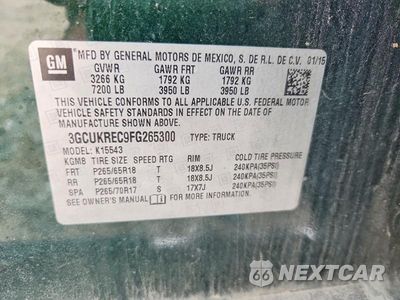 Zdjęcie 12 z 12 samochodu: 2015 CHEVROLET SILVERADO K1500 LT VIN:3GCUKREC9FG265300 - miniatura