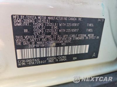 Zdjęcie 13 z 13 samochodu: 2019 TOYOTA RAV4 XLE VIN:2T3P1RFV8KC008446 - miniatura