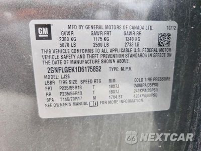 Zdjęcie 12 z 12 samochodu: 2013 CHEVROLET EQUINOX LTZ VIN:2GNFLGEK1D6175852 - miniatura