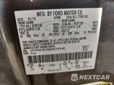 Zdjęcie 12 z 12 samochodu: 2013 FORD F150 SUPERCREW VIN:1FTFW1ET6DKE15142 - miniatura