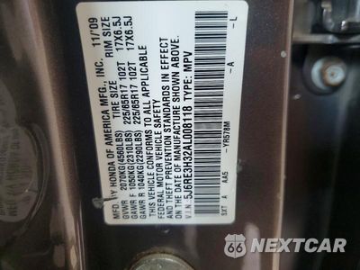 Zdjęcie 13 z 13 samochodu: 2010 HONDA CR-V LX VIN:5J6RE3H32AL008118 - miniatura