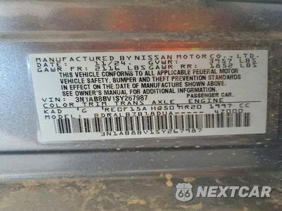 Zdjęcie 12 z 12 samochodu: 2025 NISSAN SENTRA S VIN:3N1AB8BV1SY267987 - miniatura