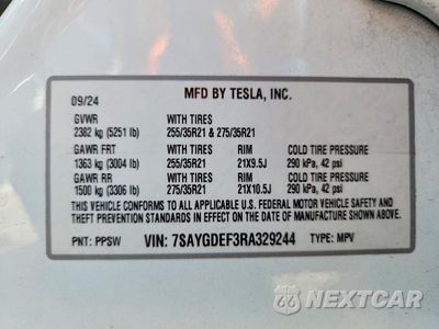 Zdjęcie 12 z 12 samochodu: 2024 TESLA MODEL Y VIN:7SAYGDEF3RA329244 - miniatura