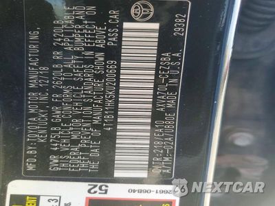 Zdjęcie 12 z 12 samochodu: 2019 TOYOTA CAMRY SE VIN:4T1B11HK5KU200669 - miniatura