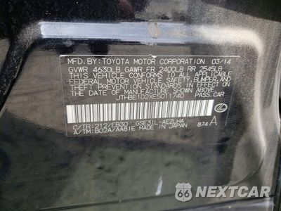Zdjęcie 12 z 12 samochodu: 2014 LEXUS IS 350 VIN:JTHBE1D2XE5011740 - miniatura