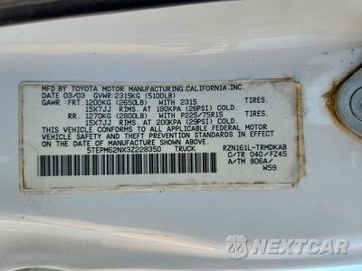 Zdjęcie 13 z 13 samochodu: 2003 TOYOTA TACOMA BASE VIN:5TEPM62NX3Z228350 - miniatura