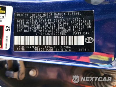 Zdjęcie 12 z 12 samochodu: 2023 TOYOTA CAMRY SE VIN:4T1G11AK1PU092557 - miniatura
