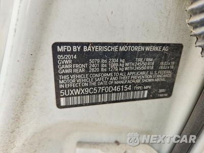 Zdjęcie 13 z 13 samochodu: 2015 BMW X3 XDRIVE28I VIN:5UXWX9C57F0D46154 - miniatura