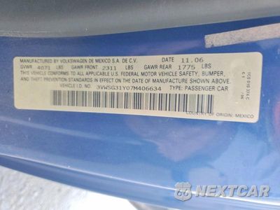 Zdjęcie 12 z 12 samochodu: 2007 VOLKSWAGEN NEW BEETLE CONVERTIBLE OPTION PACKAGE 2 VIN:3VWSG31Y07M406634 - miniatura