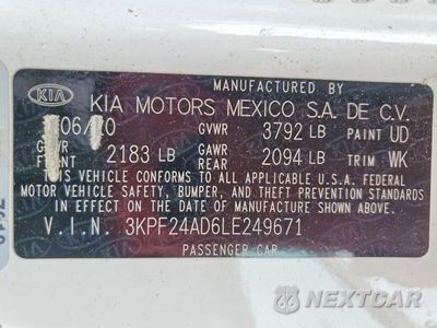 Zdjęcie 12 z 12 samochodu: 2020 KIA FORTE LXS VIN:3KPF24AD6LE249671 - miniatura