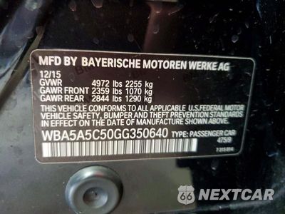 Zdjęcie 13 z 13 samochodu: 2016 BMW 528 I VIN:WBA5A5C50GG350640 - miniatura