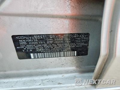 Zdjęcie 12 z 12 samochodu: 2017 HYUNDAI ELANTRA GT BASE VIN:KMHD35LH8HU373326 - miniatura