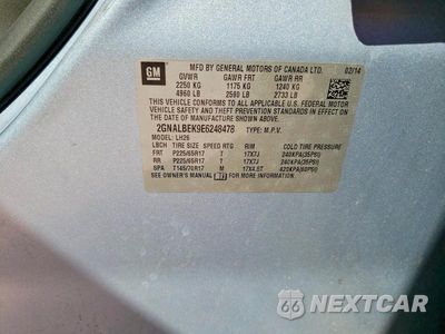 Zdjęcie 12 z 12 samochodu: 2014 CHEVROLET EQUINOX LT VIN:2GNALBEK9E6248478 - miniatura