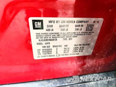 Zdjęcie 12 z 12 samochodu: 2017 BUICK ENCORE ESSENCE VIN:KL4CJGSB1HB028739 - miniatura