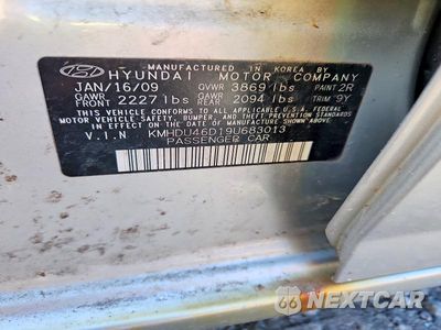 Zdjęcie 12 z 12 samochodu: 2009 HYUNDAI ELANTRA GLS VIN:KMHDU46D19U683013 - miniatura