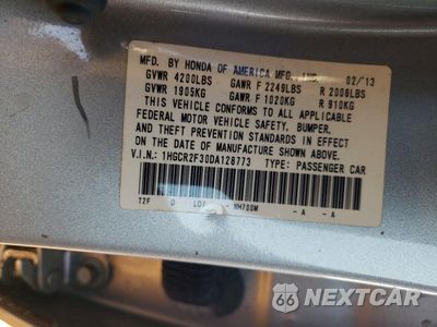 Zdjęcie 12 z 12 samochodu: 2013 HONDA ACCORD LX VIN:1HGCR2F30DA128773 - miniatura