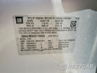 Zdjęcie 12 z 12 samochodu: 2016 CHEVROLET EQUINOX LS VIN:2GNALBEK3G1136002 - miniatura