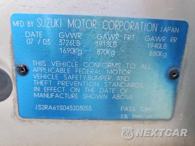 Zdjęcie 12 z 12 samochodu: 2004 SUZUKI AERIO S VIN:JS2RA61S045203055 - miniatura