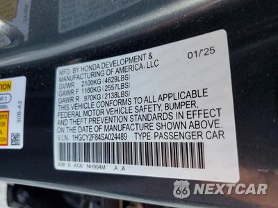 Zdjęcie 12 z 12 samochodu: 2025 HONDA ACCORD TOURING HYBRID VIN:1HGCY2F84SA024489 - miniatura