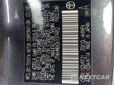 Zdjęcie 12 z 12 samochodu: 2019 TOYOTA C-HR XLE VIN:JTNKHMBX2K1019452 - miniatura